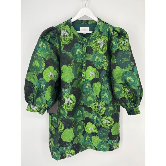 TUCKERNUCK Pomander Place Green Jacquard Samantha Dress NWT Size XS - Picture 9 of 11